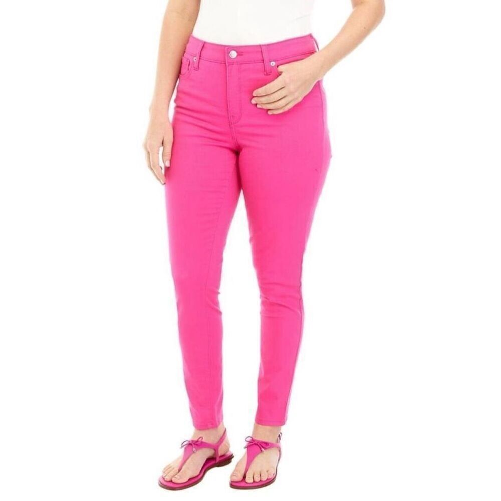 New! Crown & Ivy Pink Cropped Skinny Pants Sz 18